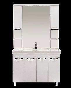 Зеркало со шкафом Misty София 120 белая эмаль в ванную от интернет-магазине сантехники Sanbest