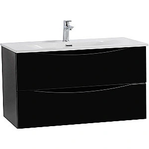 Тумба с раковиной Belbagno MARINO-CER-MINI 100 черный глянцевый для ванной в интернет-магазине Sanbest