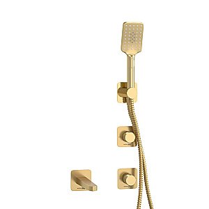 Смеситель для ванны WasserKRAFT Schunter SET2861 золото матовое купить в интернет-магазине сантехники Sanbest