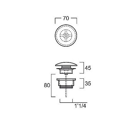 Донный клапан SIMAS PLCE bi купить в интернет-магазине сантехники Sanbest