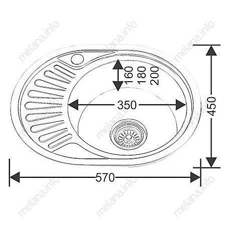 Мойка кухонная с сифоном Melana 125 ta (*12) купить в интернет-магазине сантехники Sanbest