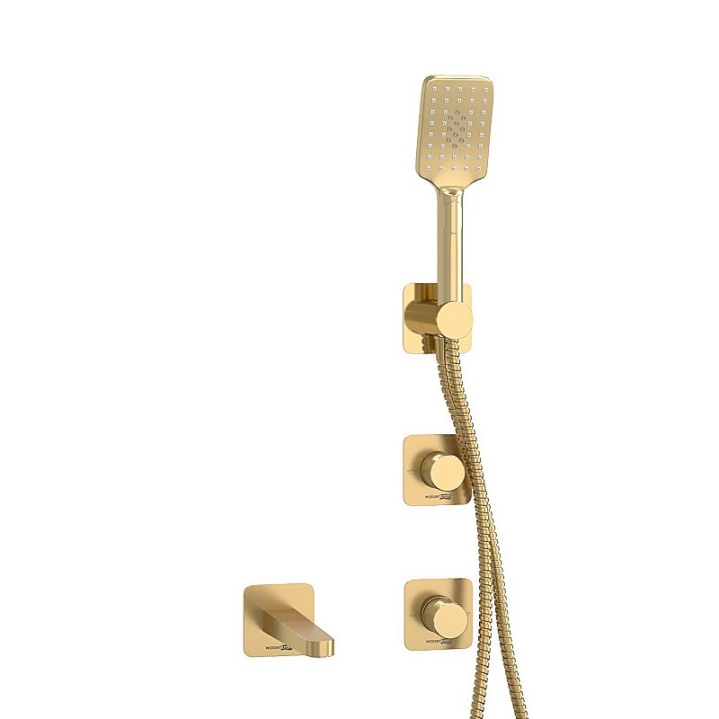 Смеситель для ванны WasserKRAFT Schunter SET2861 золото матовое купить в интернет-магазине сантехники Sanbest