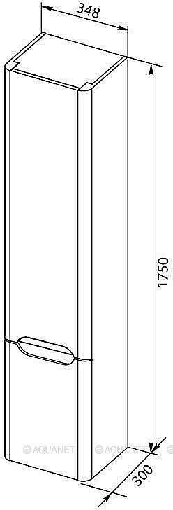 Пенал Aquanet София 207046 35 белый глянец для ванной в интернет-магазине сантехники Sanbest