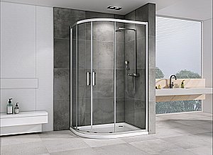 Душевой уголок ABBER Schwarzer Diamant AG01180 100x80 стекло прозрачное/профиль хром купить в интернет-магазине Sanbest