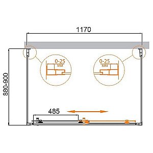 Душевой уголок Cezares Molveno 90x120 AH-12-120/90-C-GM-IV стекло прозрачное/профиль матовая оружейная сталь купить в интернет-магазине Sanbest