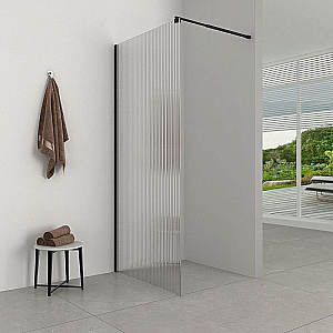 Душевое ограждение Loranto Walk-In 90 CS-Z02B-90 стекло рифленое/профиль черный матовый купить в интернет-магазине Sanbest