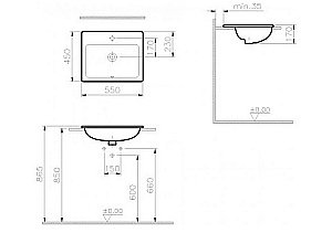 Раковина Vitra S20 quad 55 5465B003-0001 белая купить в интернет-магазине Sanbest