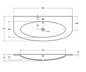 Тумба с раковиной Cezares Eden 121 Rovere tabacco для ванной в интернет-магазине Sanbest