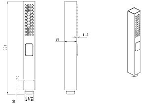 Душевая лейка Allen Brau Infinity 5.21A22-31 черная матовая купить в интернет-магазине сантехники Sanbest