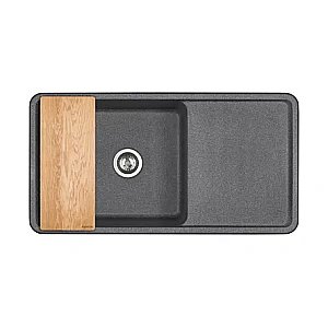 Мойка кухонная Акватон Беллис 97 графит купить в интернет-магазине сантехники Sanbest