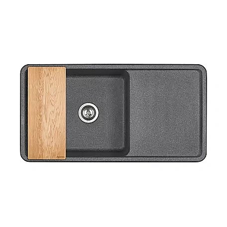 Мойка кухонная Акватон Беллис 97 графит купить в интернет-магазине сантехники Sanbest