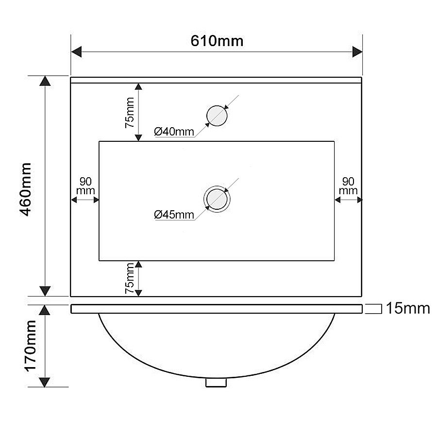 Раковина Oliveeka Built-in 61 NS2001-60 белая купить в интернет-магазине Sanbest
