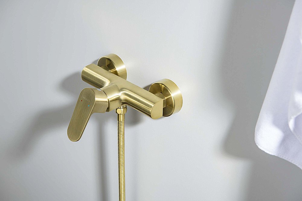 Cмеситель для душа Aquatek Оберон AQ1260BG золото шлифованное купить в интернет-магазине сантехники Sanbest