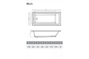 Ванна акриловая Relisan Bella Гл000026031 170х80 купить в интернет-магазине Sanbest