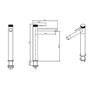 Смеситель для раковины Abber Emotion 316 AF8811BGG-L брашированная оружейная сталь купить в интернет-магазине сантехники Sanbest