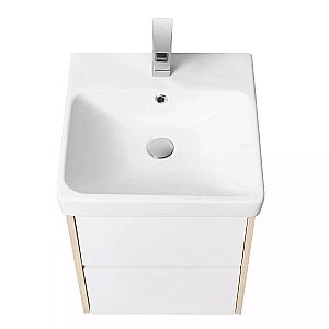 Тумба с раковиной Акватон Сканди 45 белая/дуб верона для ванной в интернет-магазине Sanbest