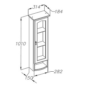 Шкаф Опадирис Риспекто 30 орех антикварный для ванной в интернет-магазине сантехники Sanbest