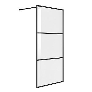 Душевое ограждение Niagara Nova NG-688-90BLACK 90 прозрачное с рисунком/профиль черный матовый купить в интернет-магазине Sanbest