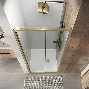 Душевая дверь Niagara Nova NG-44-9ASG 90 прозрачная/профиль брашированное золото купить в интернет-магазине Sanbest