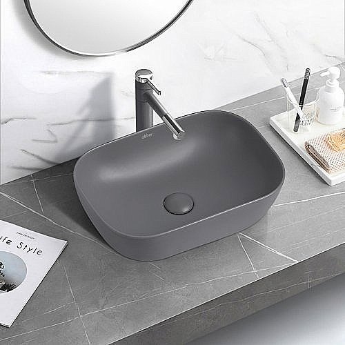 Раковина накладная ABBER Rechteck AC2200MG серая матовая купить в интернет-магазине Sanbest