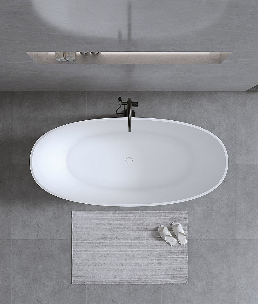 Ванна из искусственного камня TIMO solid LEMPI1800 180х79 белая купить в интернет-магазине Sanbest