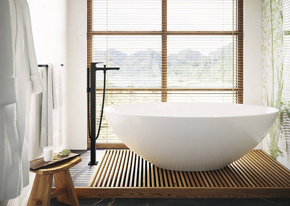 Смеситель для ванны Hansgrohe Metropol 32532670 черный матовый купить в интернет-магазине сантехники Sanbest