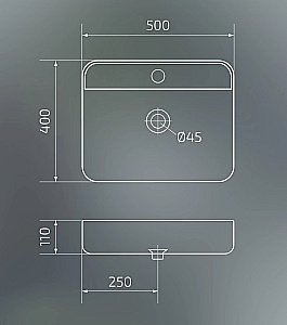 Раковина накладная Gid Geometrico 50 Bm9550 53364 черная матовая купить в интернет-магазине Sanbest