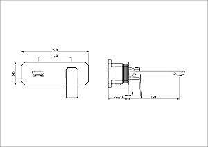 Смеситель для раковины встраиваемый WONZON & WOGHAND DIAMOND, Темный графит (WW-88869011-BGM ) купить в интернет-магазине сантехники Sanbest
