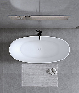 Ванна из искусственного камня TIMO solid LEMPI1800 180х79 белая купить в интернет-магазине Sanbest