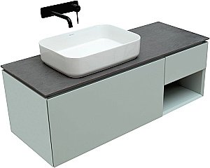 Тумба с раковиной Allen Brau INFINITY 120 1+1 папирус матовый для ванной в интернет-магазине Sanbest