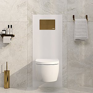 Инсталляция для унитаза WasserKraft Glan 66TLT.010.ME.WH.PG04 с кнопкой золото глянцевое купить в интернет-магазине сантехники Sanbest