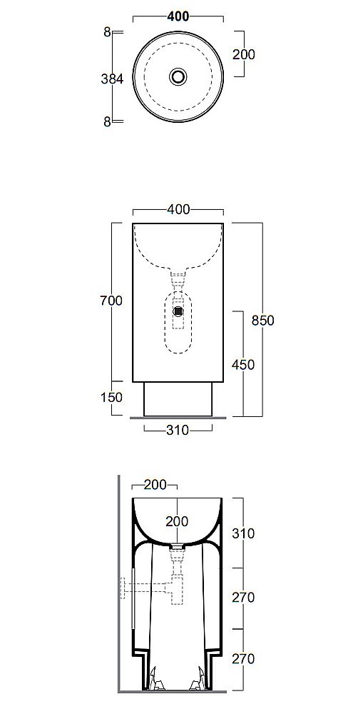 Раковина SIMAS Po-mo PO07bi 400 купить в интернет-магазине Sanbest