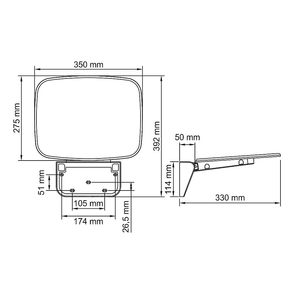 Сиденье для душа WasserKRAFT SS401 купить в интернет-магазине сантехники Sanbest