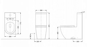 Унитаз-компакт Bravat GINA C02005W-3-ENG с бачком, с крышкой микролифт купить в интернет-магазине Sanbest