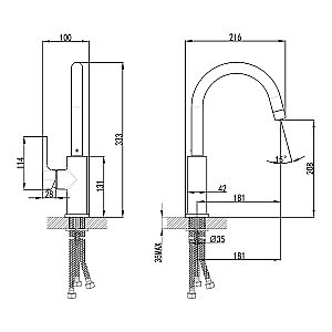 Смеситель для кухни Lemark Comfort LM3073PJS жасмин купить в интернет-магазине сантехники Sanbest