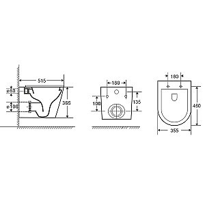 Унитаз с инсталляцией WeltWasser BAMBERG 525+SALZBACH 041 MT-GR+BAMBERG BL серый матовый/кнопка черная, безободковый, с крышкой микролифт, слив торнадо купить в интернет-магазине Sanbest