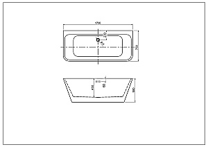 Ванна акриловая Aquatek ЭЛЕГИЯ 170х75 белая глянцевая купить в интернет-магазине Sanbest