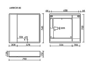 Зеркальный шкаф Sancos Mirror MI80ECH дуб чарльстон купить в интернет-магазине сантехники Sanbest