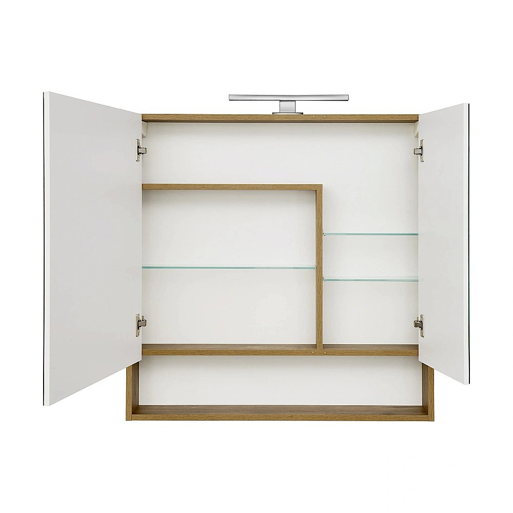 Зеркальный шкаф Акватон Сканди 90 белый/дуб верона купить в интернет-магазине сантехники Sanbest