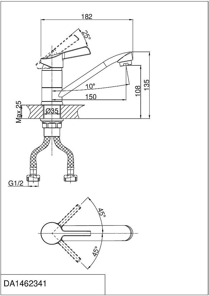 Смеситель для кухни D&K Rhein Schiller DA1462341 купить в интернет-магазине сантехники Sanbest
