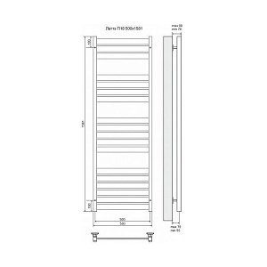 Полотенцесушитель электрический Terminus Латте П18 500x1581 левый/правый купить в интернет-магазине сантехники Sanbest