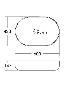 Раковина накладная Orange 60 B04-600W белая купить в интернет-магазине Sanbest