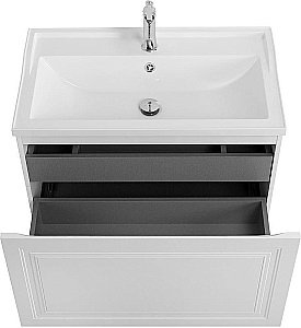 Тумба с раковиной Cezares Giubileo-N 80 GIUBILEO-N-80-1C-SO-BL белая глянцевая для ванной в интернет-магазине Sanbest