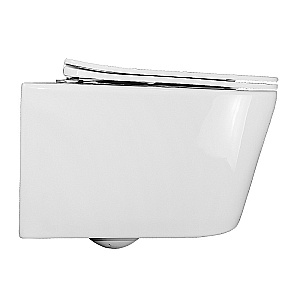 Унитаз подвесной Azario Ollin AZ-0513R белый, безободковый, с крышкой микролифт, слив торнадо купить в интернет-магазине Sanbest