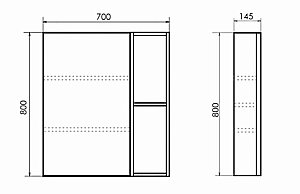 Зеркальный шкаф Comforty Соло-70 дуб тёмно-коричневый купить в интернет-магазине сантехники Sanbest
