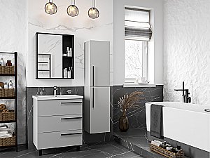 Тумба с раковиной Misty Ненси - 70 П-Нен-07070-503Я серая для ванной в интернет-магазине Sanbest