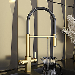 Смеситель для кухни Elghansa 56F5511-MattGold золото матовое купить в интернет-магазине сантехники Sanbest