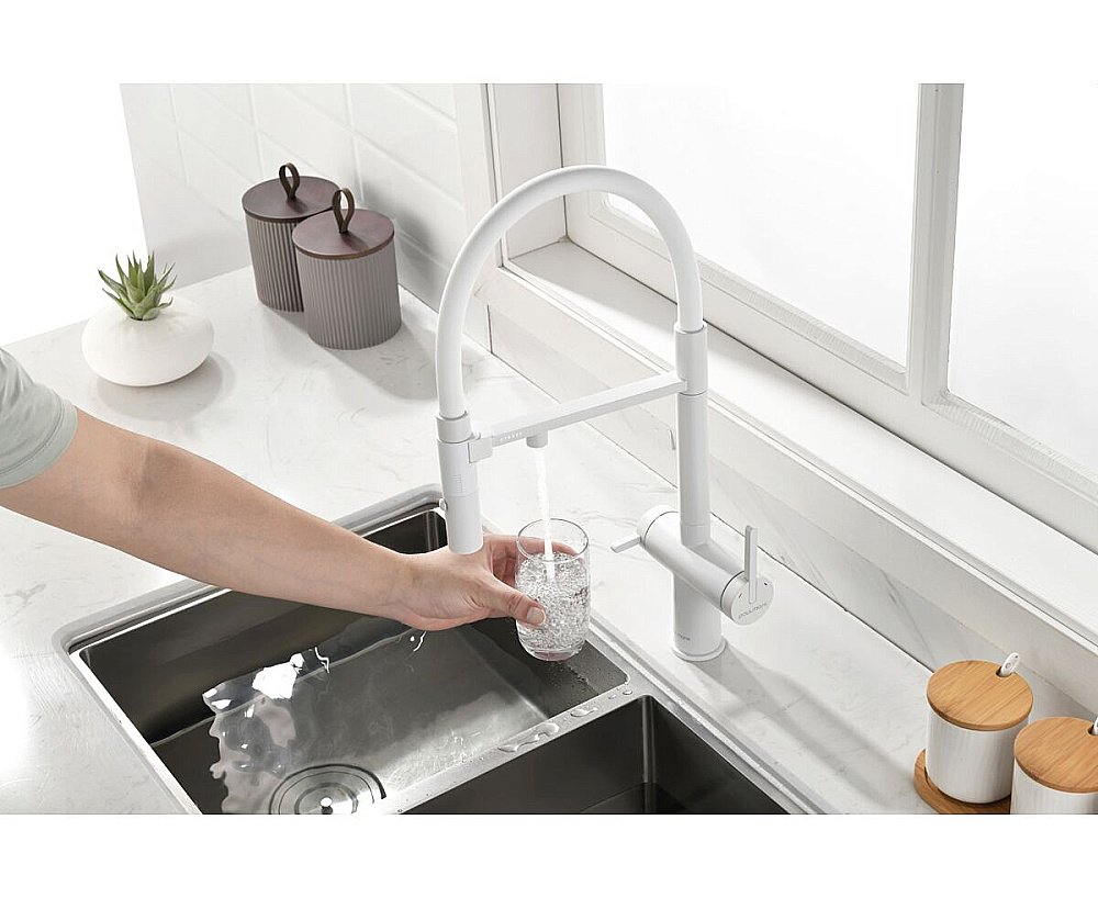 Смеситель для кухни Paulmark Gravity Gr213888-WH белый матовый купить в интернет-магазине сантехники Sanbest