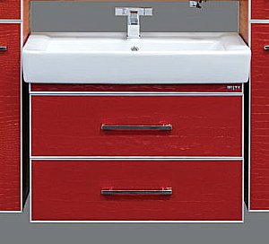 Тумба с раковиной Misty Гранд LUXE - 80 Л-Грл01080-1092ЯКр бордо кожа для ванной в интернет-магазине Sanbest