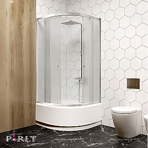 Душевой уголок Parly 90х90 ZF90N стекло матовое/профиль матовый хром купить в интернет-магазине Sanbest